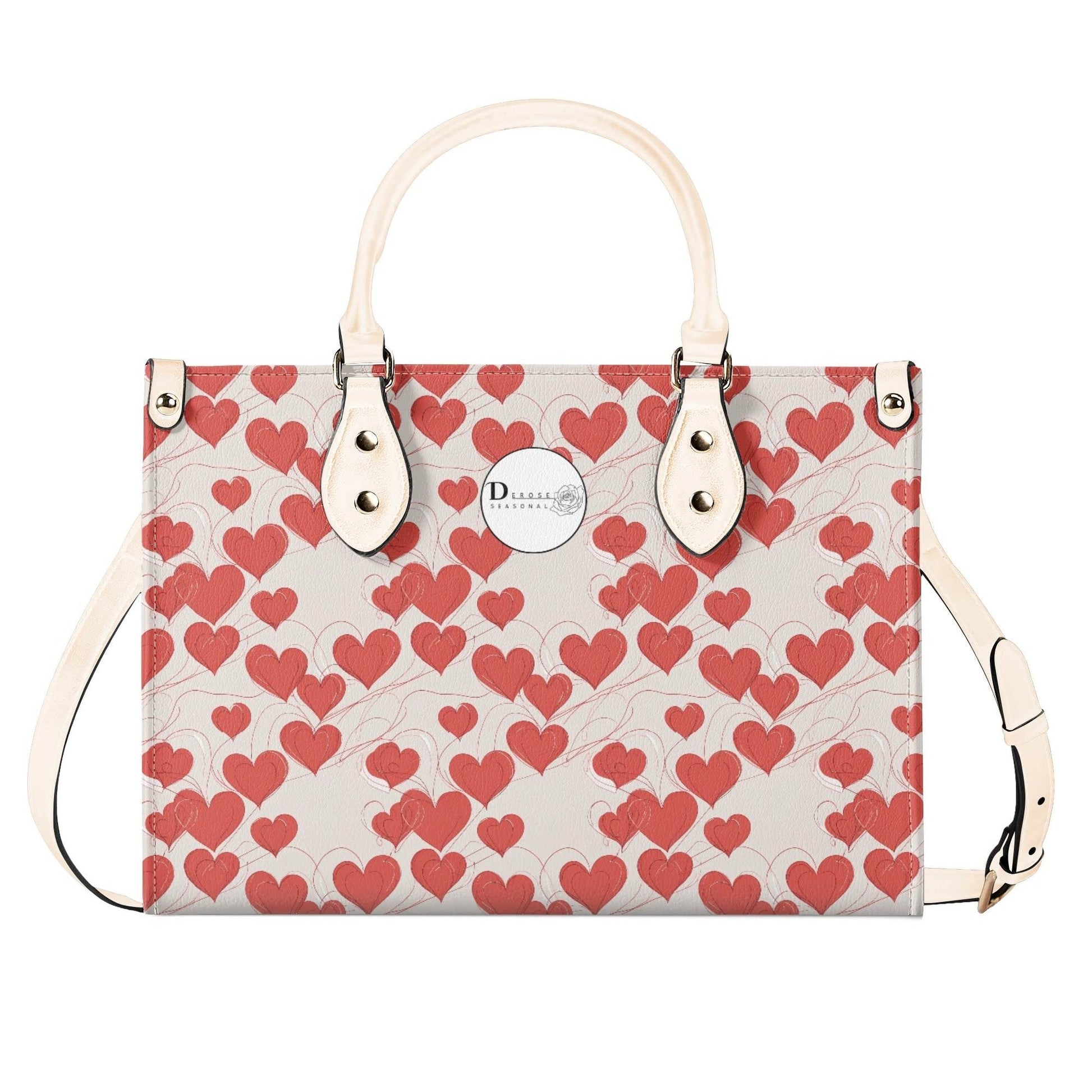 Minimal Hearts Luxury Women Leather Handbag (3 sizes) - DeRose Seasonal