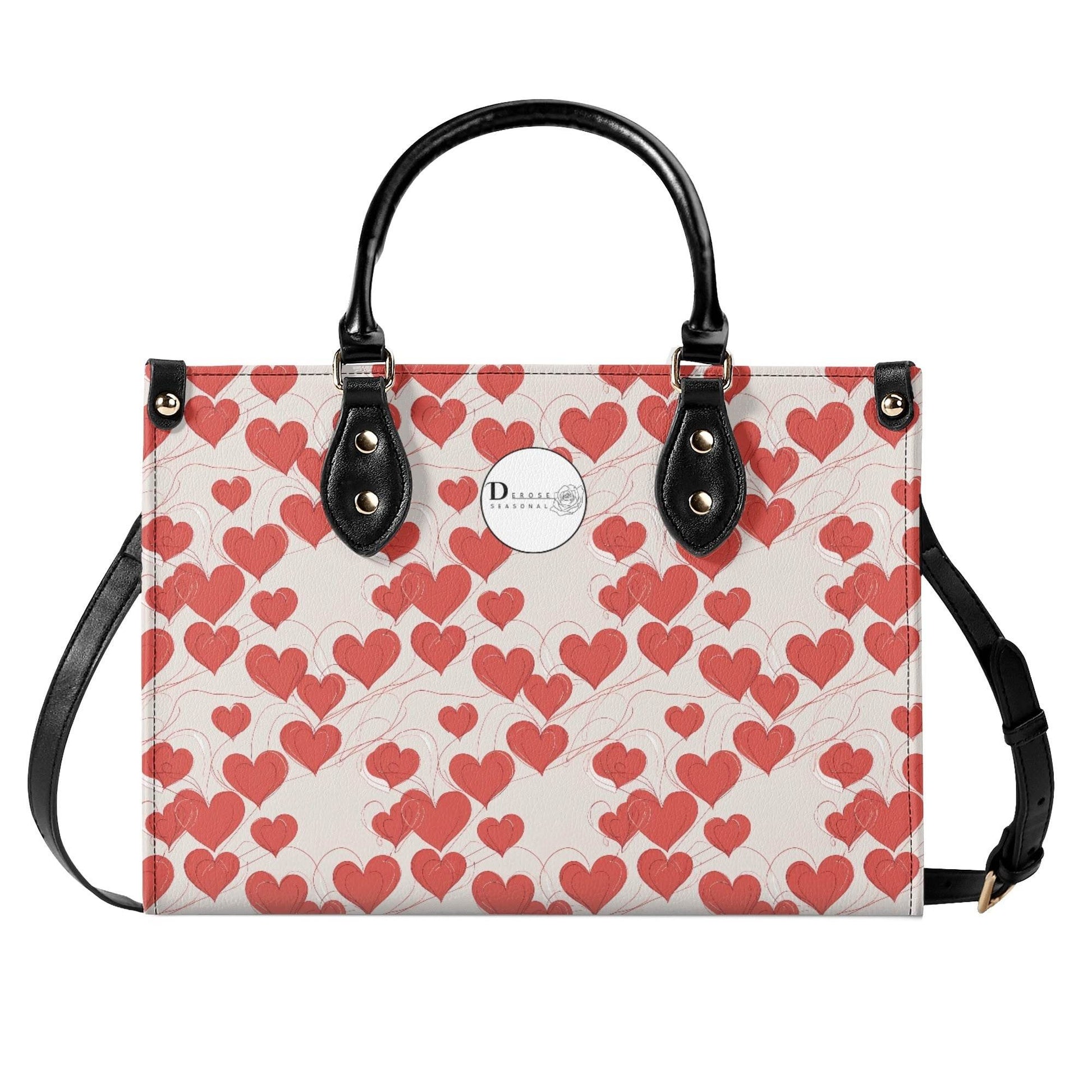 Minimal Hearts Luxury Women Leather Handbag (3 sizes) - DeRose Seasonal
