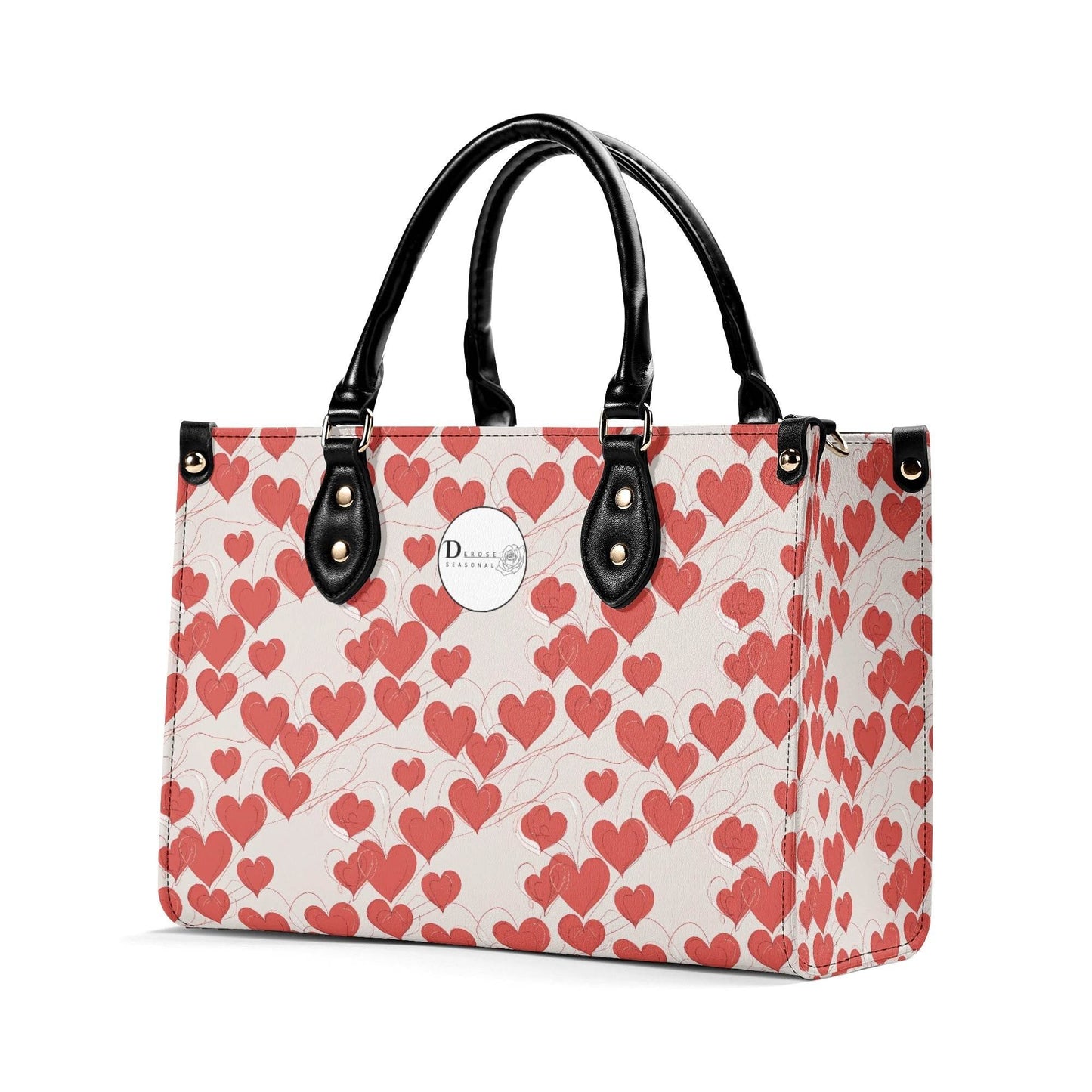 Minimal Hearts Luxury Women Leather Handbag (3 sizes) - DeRose Seasonal
