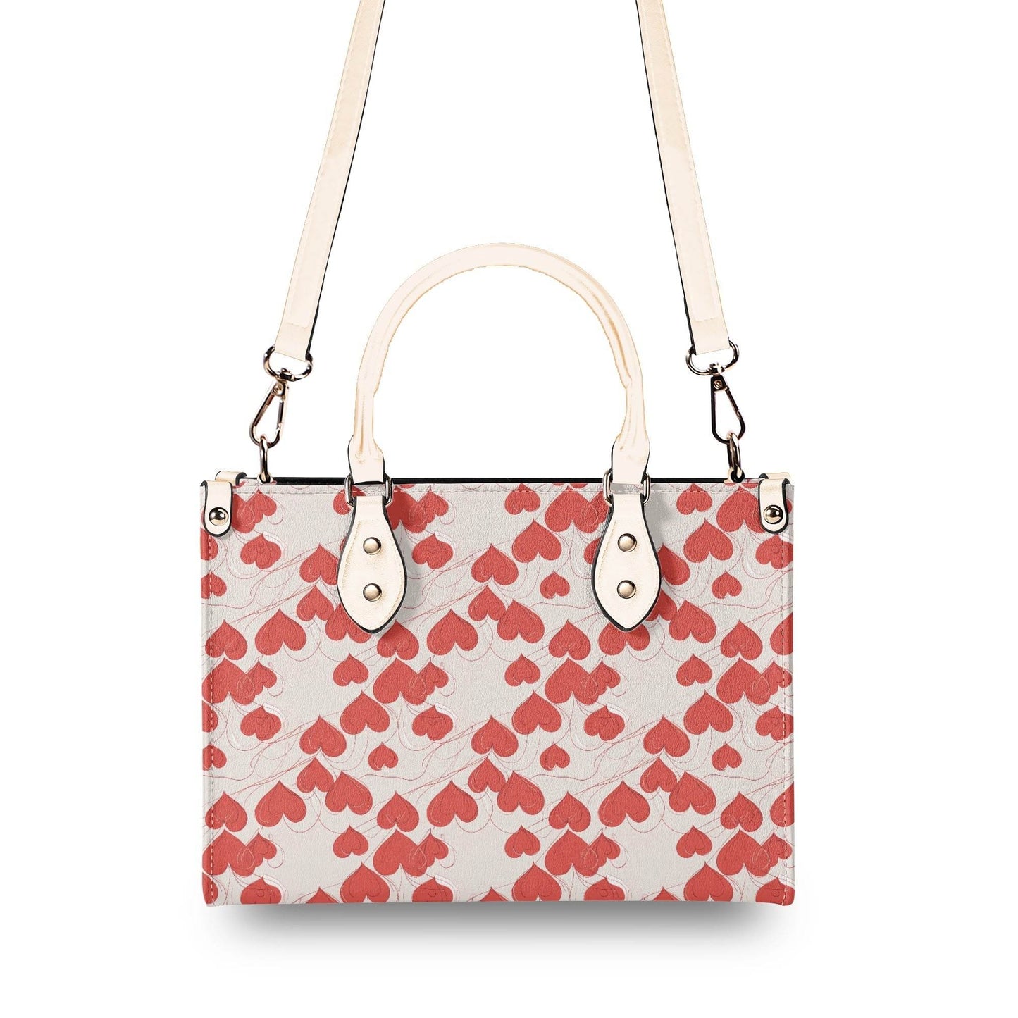 Minimal Hearts Luxury Women Leather Handbag (3 sizes) - DeRose Seasonal