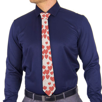Minimal Hearts Men's Necktie - DeRose Seasonal