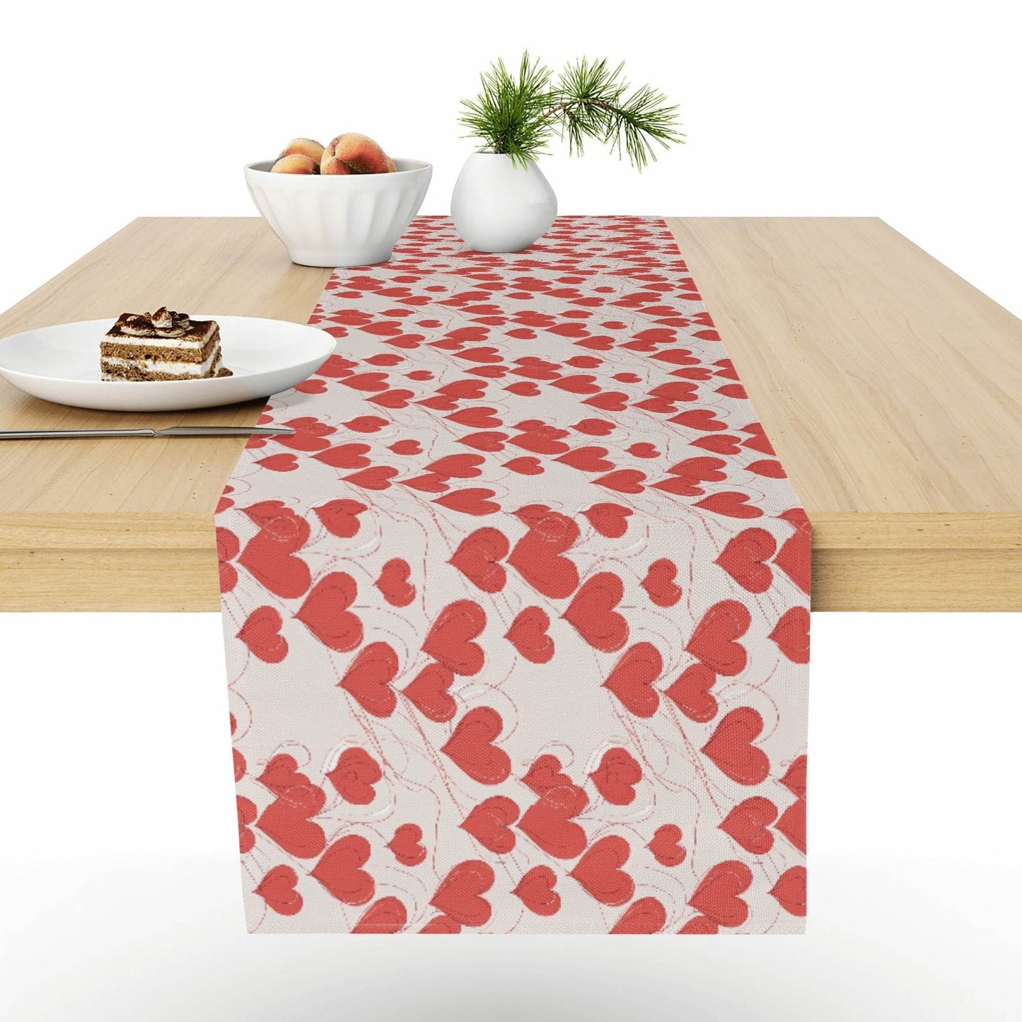 Minimal Hearts Polyester Table Runner - DeRose Seasonal