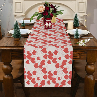Minimal Hearts Polyester Table Runner - DeRose Seasonal