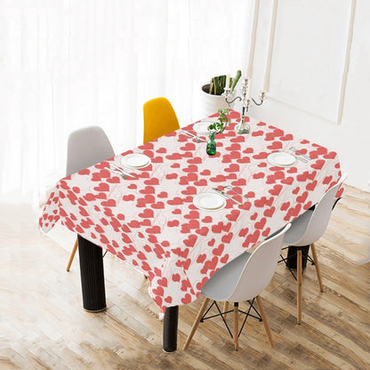 Minimal Hearts Polyester Tablecloth Polyester Tablecloth 70"x 52" DeRose Seasonal