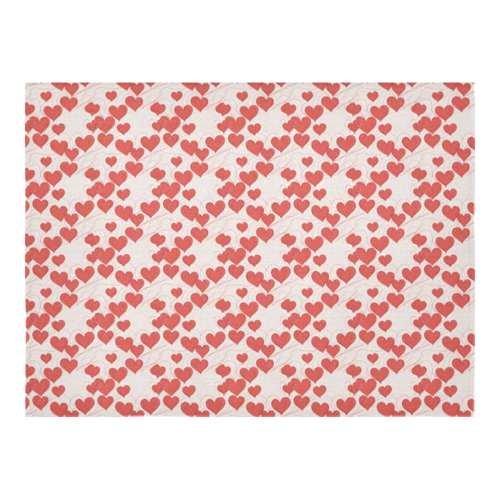 Minimal Hearts Polyester Tablecloth Polyester Tablecloth 70"x 52" DeRose Seasonal
