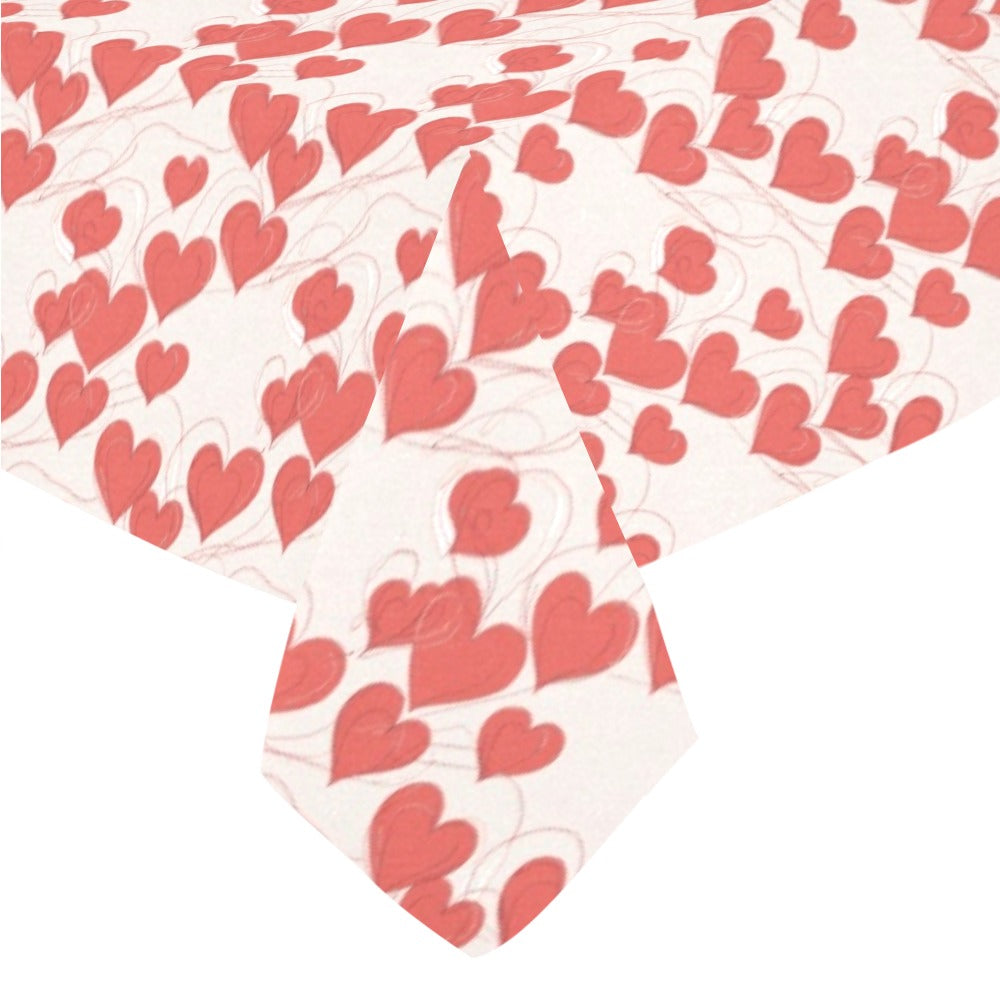 Minimal Hearts Polyester Tablecloth Polyester Tablecloth 70"x 52" DeRose Seasonal