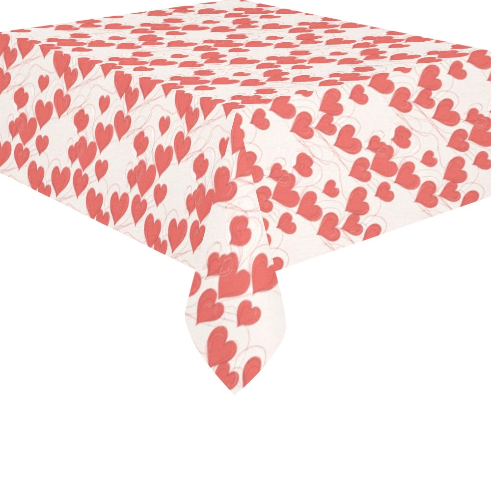 Minimal Hearts Polyester Tablecloth Polyester Tablecloth 70"x 52" DeRose Seasonal