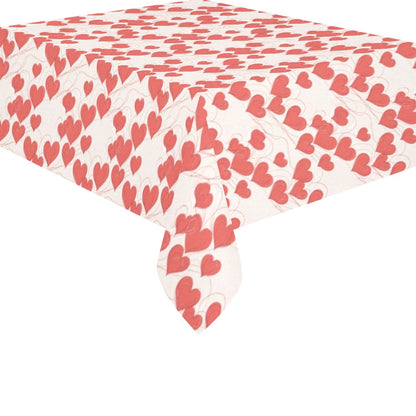 Minimal Hearts Polyester Tablecloth Polyester Tablecloth 70"x 52" DeRose Seasonal