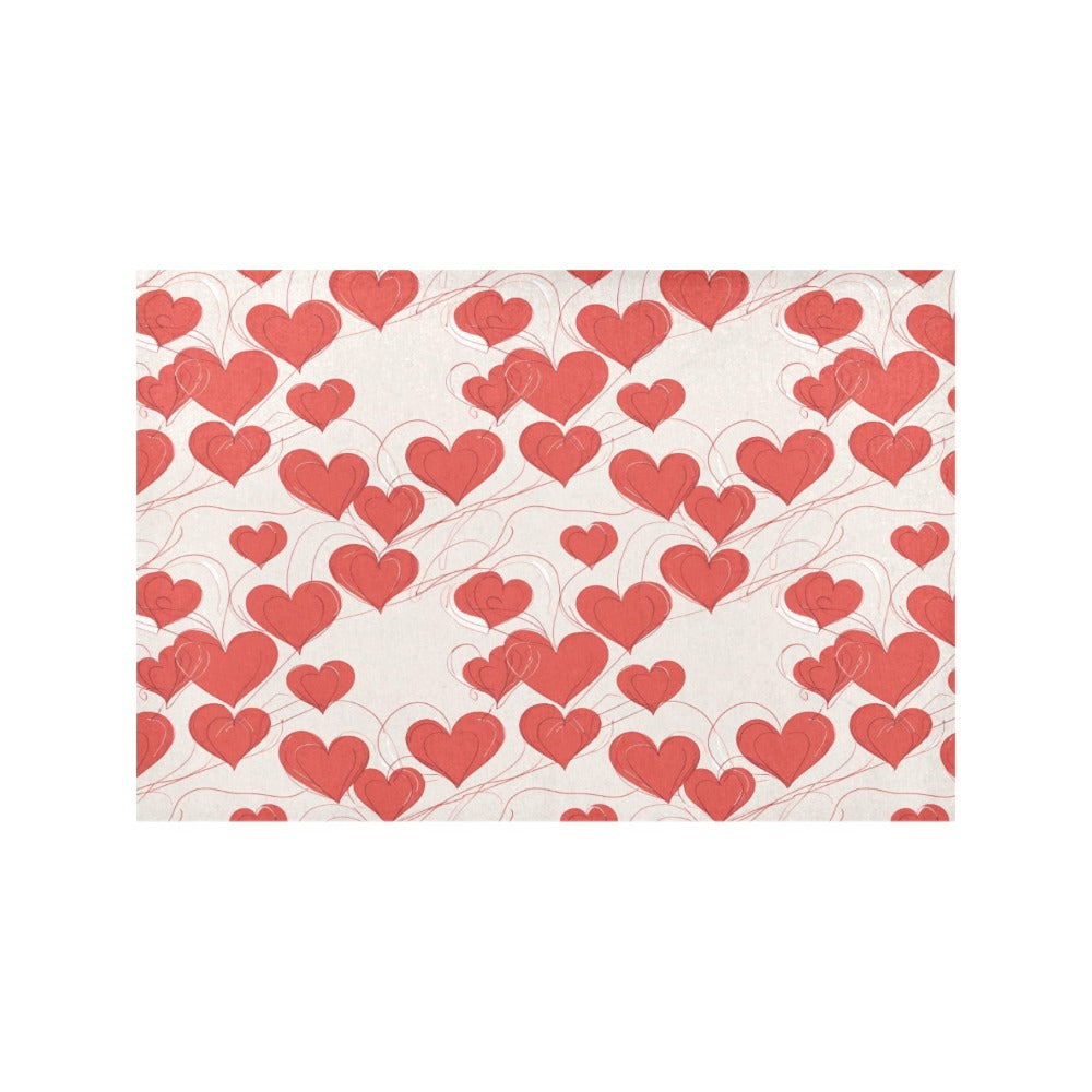 Minimal Hearts Table Placemat (set of 6) Placemats 12" x 18" (Set of 6) DeRose Seasonal