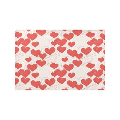 Minimal Hearts Table Placemat (set of 6) Placemats 12" x 18" (Set of 6) DeRose Seasonal