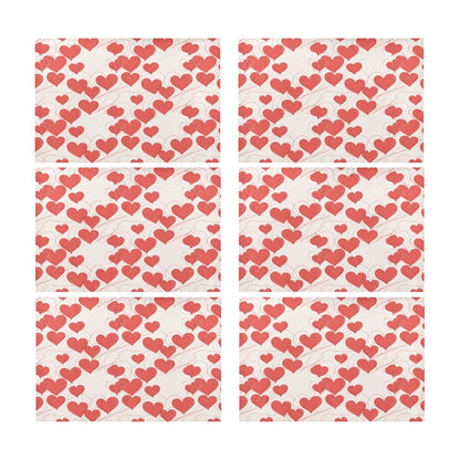 Minimal Hearts Table Placemat (set of 6) Placemats 12" x 18" (Set of 6) DeRose Seasonal