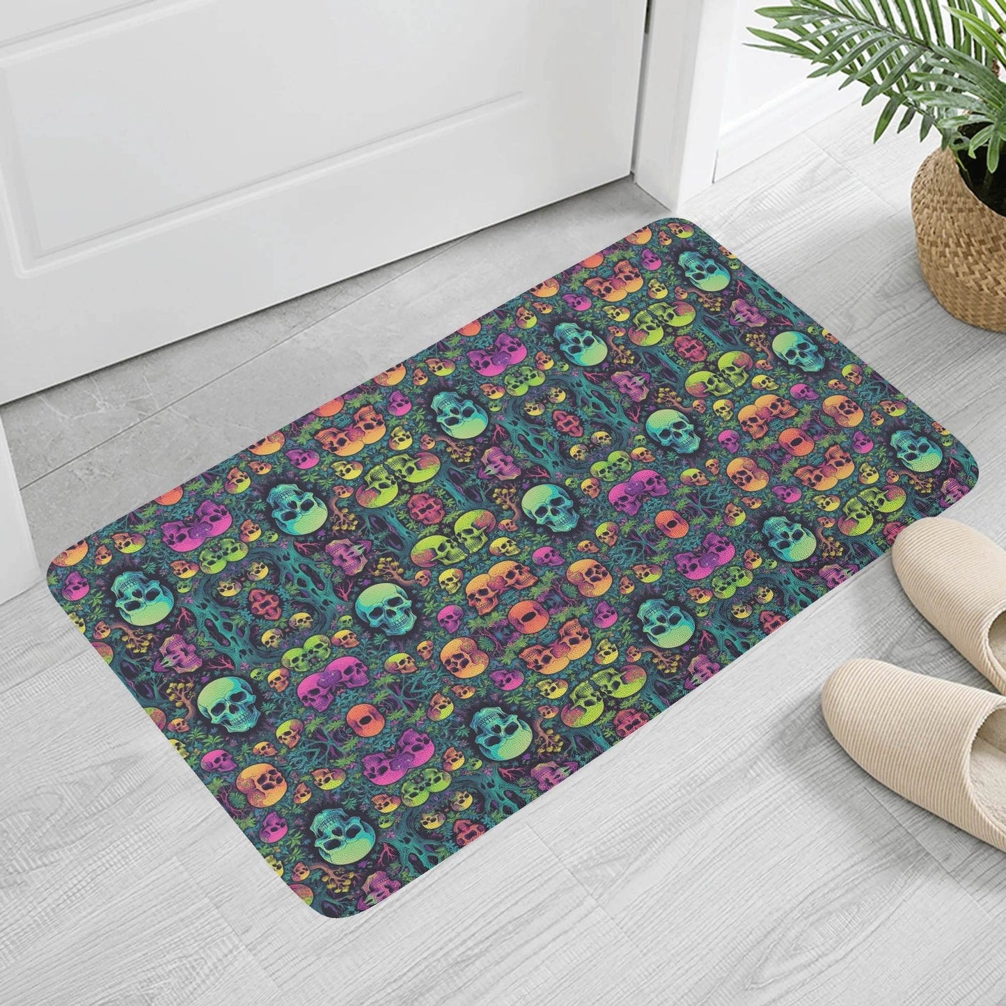 Mirror Skulls Plush Indoor Doormat - DeRose Seasonal