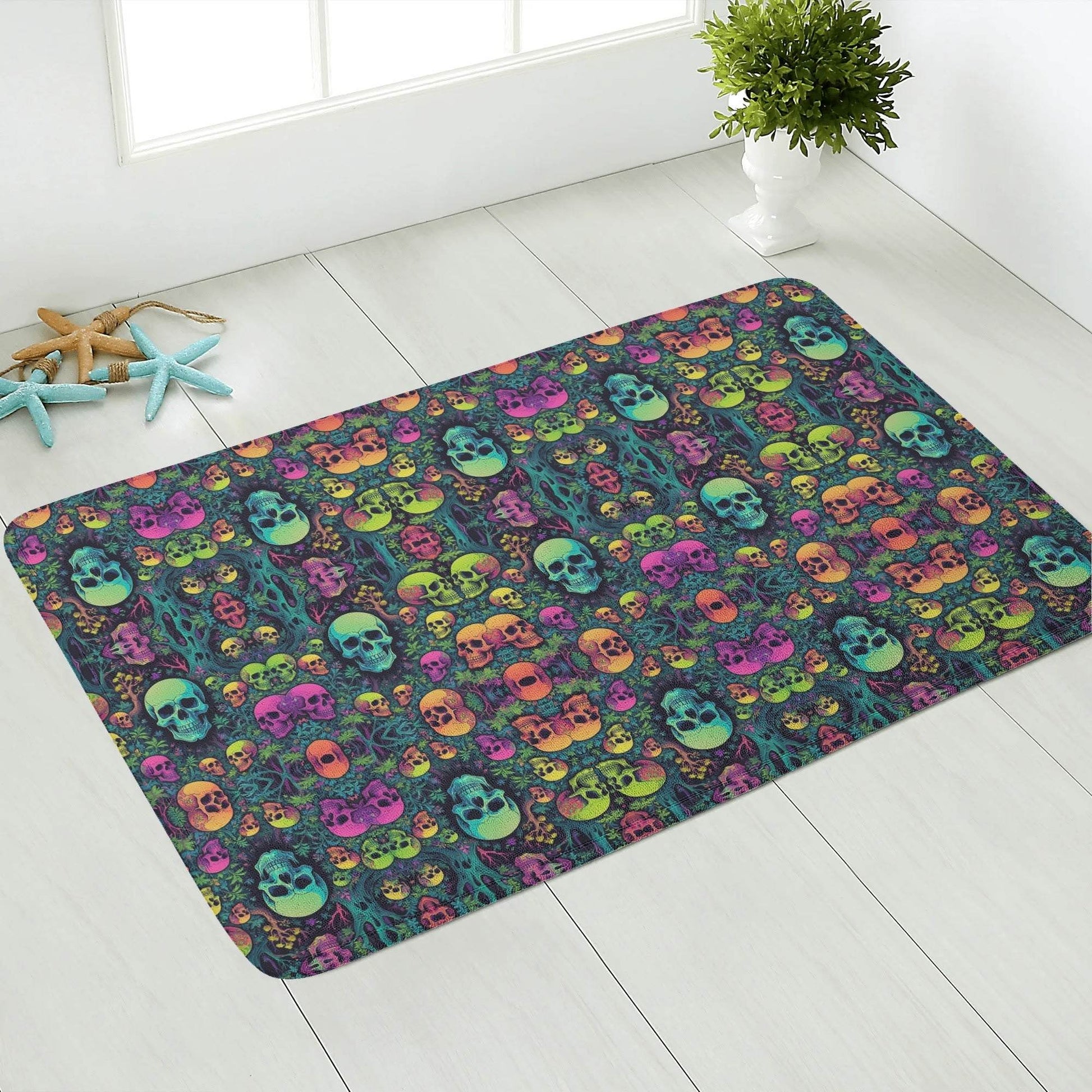 Mirror Skulls Plush Indoor Doormat - DeRose Seasonal