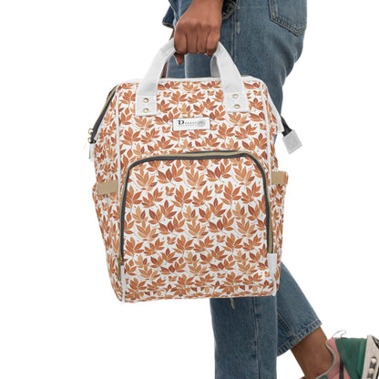 Multifunctional Autumn Leaves Diaper Backpack - DeRose Seasonal