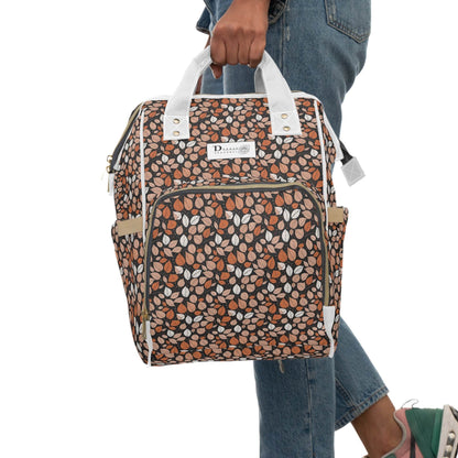 Multifunctional Dark Leaves Diaper Backpack - DeRose Seasonal