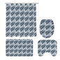 Blue Wind Bathroom Four-Piece Set(Shower Curtain + Toilet Cover Mat + Toilet Foot Mat + Floor Mat)| Polyester - DeRose Seasonal