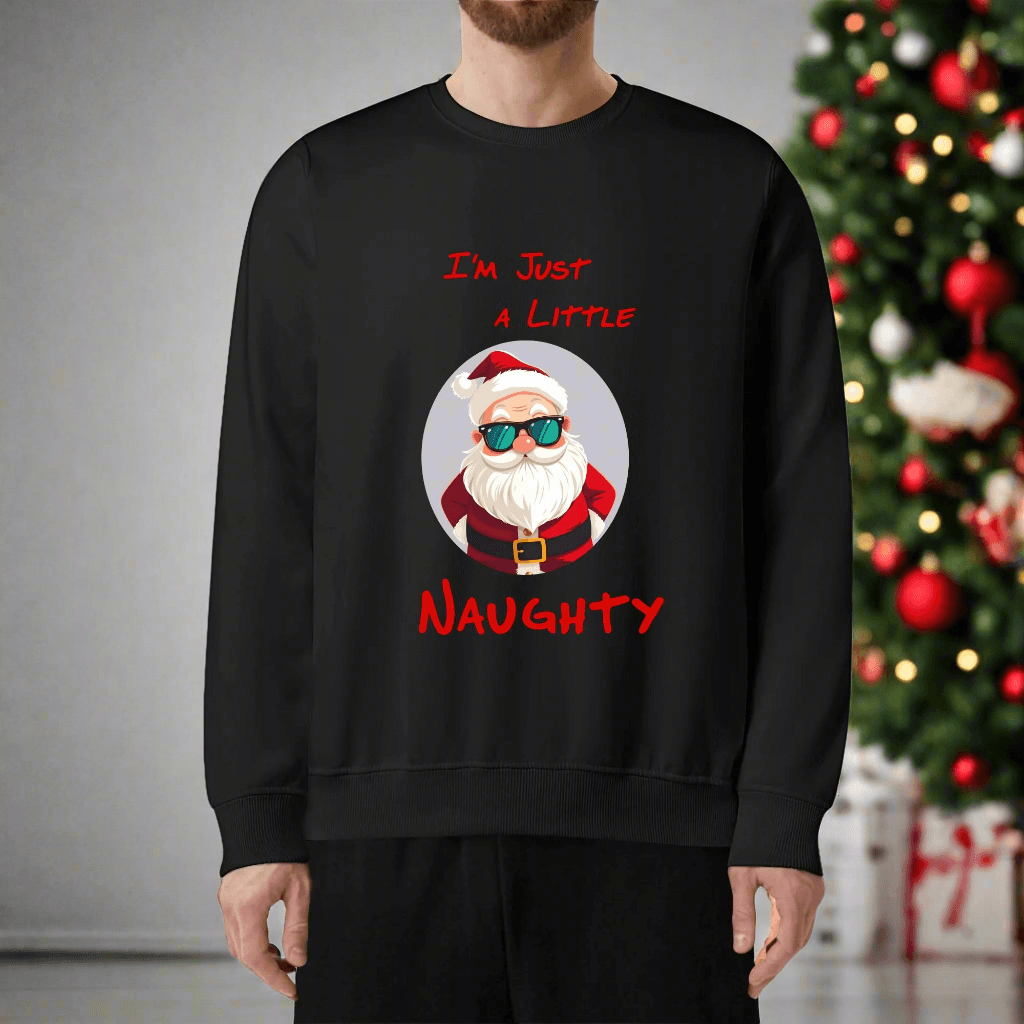 Naughty Santa Christmas Unisex Cotton Sweatshirt - DeRose Seasonal
