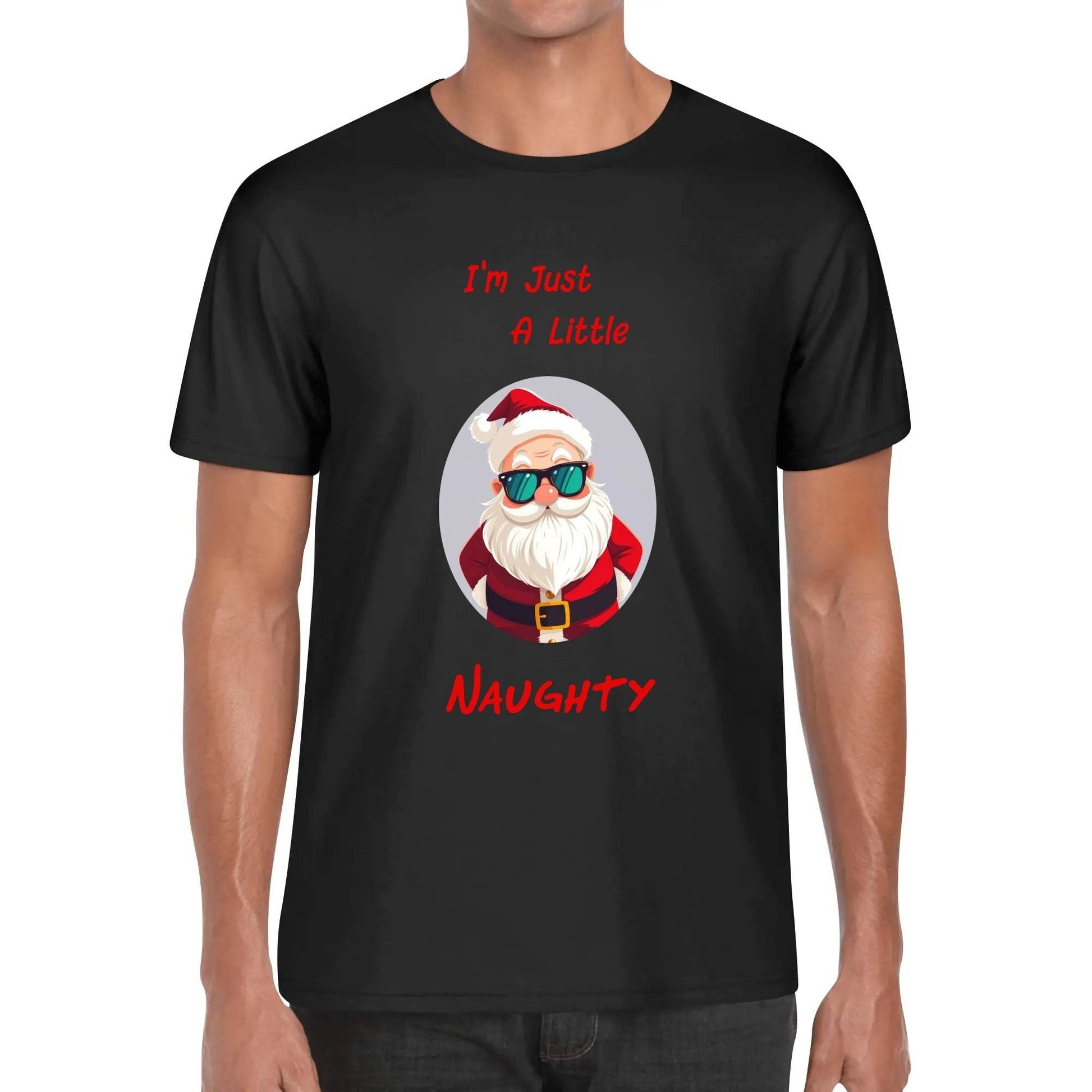 Naughty Santa Men's Cotton T-Shirt - DeRose Seasonal
