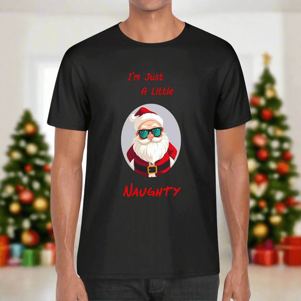 Naughty Santa Men's Cotton T-Shirt - DeRose Seasonal
