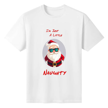 Naughty Santa Women's Cotton T-Shirt - DeRose Seasonal