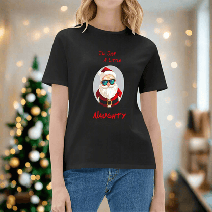 Naughty Santa Women's Cotton T-Shirt - DeRose Seasonal