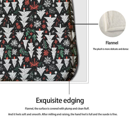 Non-slip two-piece M kitchen mat | Flannel - ChristmasTrees1-1 - DeRose Seasonal