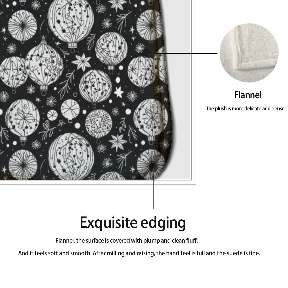 Non-slip two-piece M kitchen mat | Flannel - Ornaments1-1 - DeRose Seasonal
