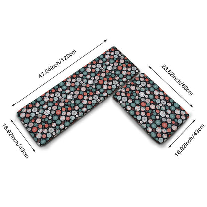 Non-slip two-piece M kitchen mat | Flannel - Ornaments3-1 - DeRose Seasonal