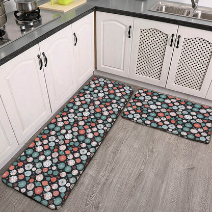 Non-slip two-piece M kitchen mat | Flannel - Ornaments3-1 - DeRose Seasonal