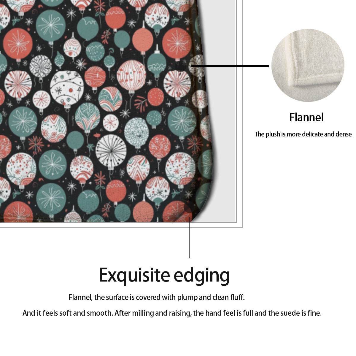Non-slip two-piece M kitchen mat | Flannel - Ornaments3-1 - DeRose Seasonal