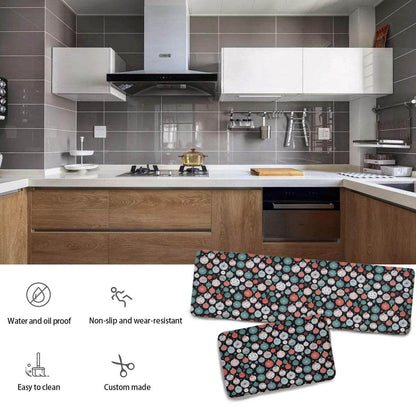 Non-slip two-piece M kitchen mat | Flannel - Ornaments3-1 - DeRose Seasonal
