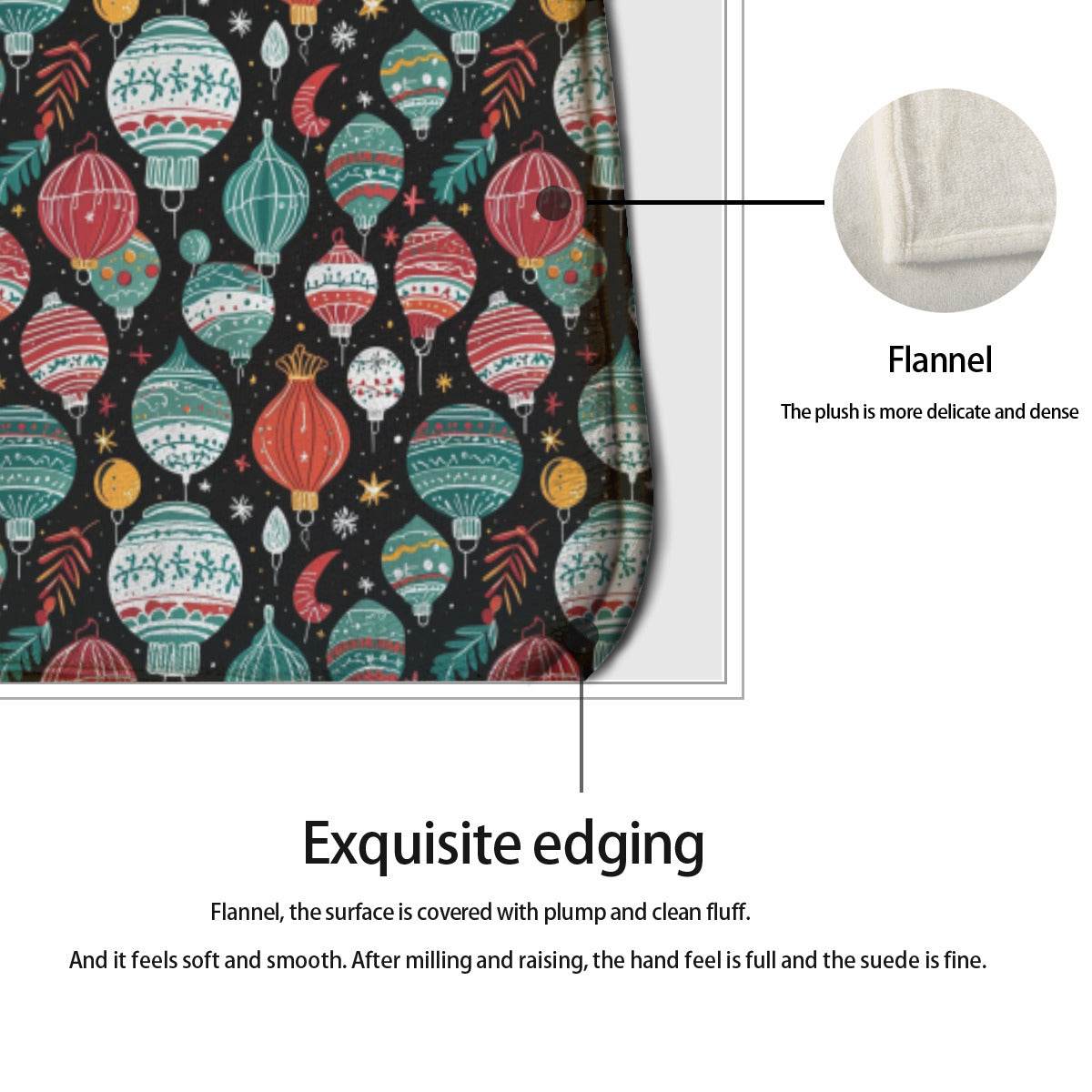 Non-slip two-piece M kitchen mat | Flannel - Ornaments4-1 - DeRose Seasonal