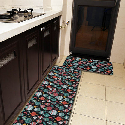 Non-slip two-piece M kitchen mat | Flannel - Ornaments4-1 - DeRose Seasonal
