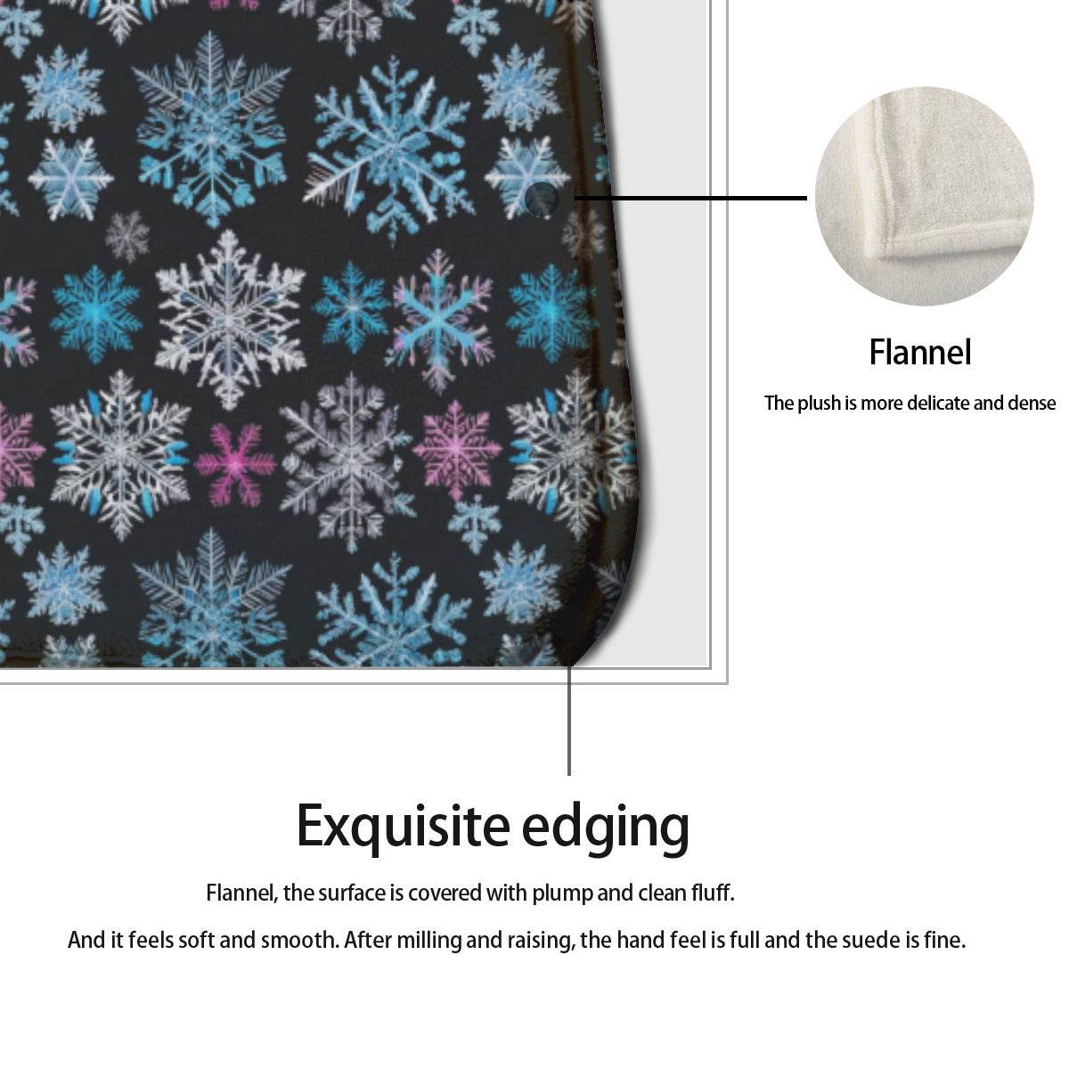 Non-slip two-piece M kitchen mat | Flannel - Party-Snow-Flakes - DeRose Seasonal