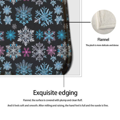 Non-slip two-piece M kitchen mat | Flannel - Party-Snow-Flakes - DeRose Seasonal