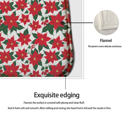 Non-slip two-piece M kitchen mat | Flannel - Poinsettia3-1 - DeRose Seasonal