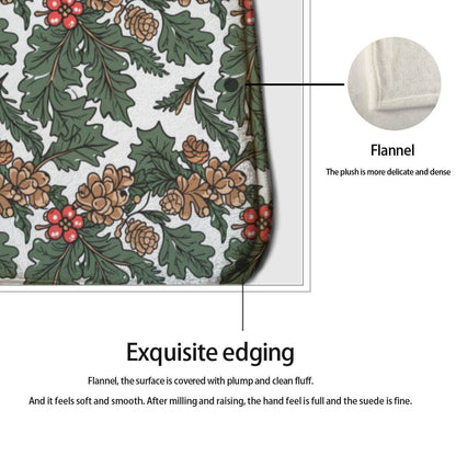 Non-slip two-piece M kitchen mat | Flannel - pineHolly2-1 - DeRose Seasonal