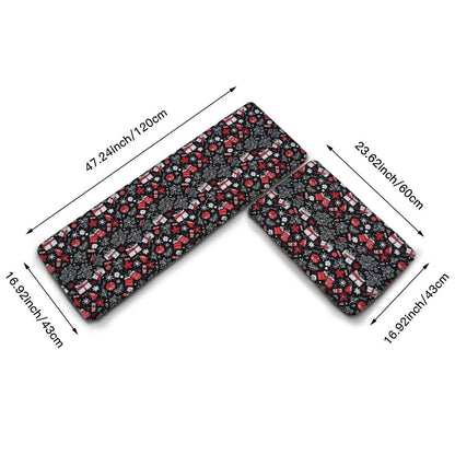 Non-slip two-piece M kitchen mat | Flannel - presents1-1 - DeRose Seasonal