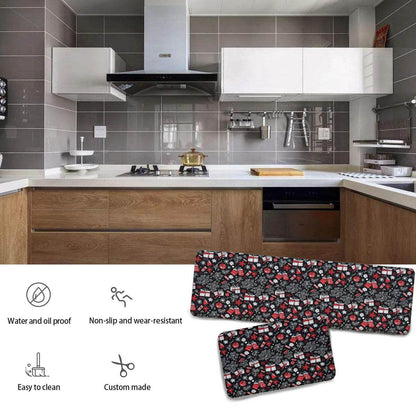 Non-slip two-piece M kitchen mat | Flannel - presents1-1 - DeRose Seasonal
