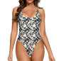 Ink Floral One-Piece Swimsuits Polyester and Spandex - DeRose Seasonal