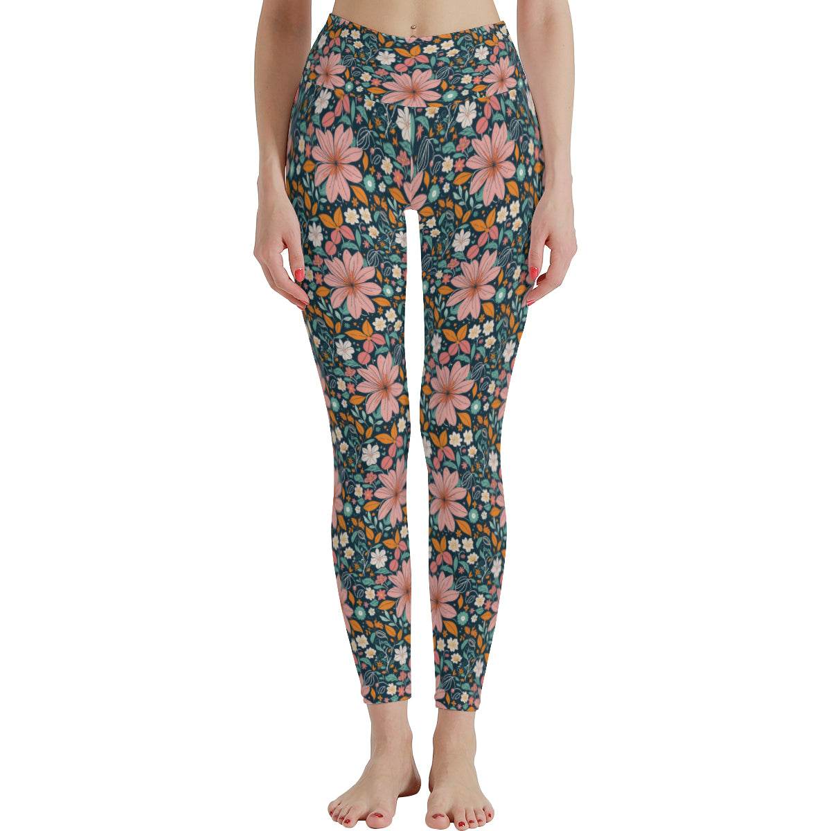 Wild Flowers Women's Polyester Yoga pants Leggings - DeRose Seasonal