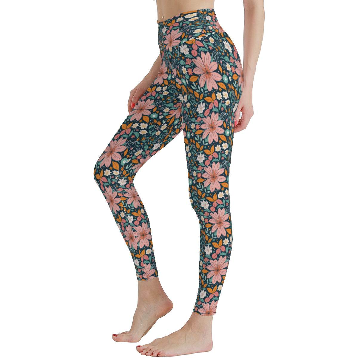 Wild Flowers Women's Polyester Yoga pants Leggings - DeRose Seasonal