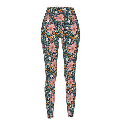 Wild Flowers Women's Polyester Yoga pants Leggings - DeRose Seasonal
