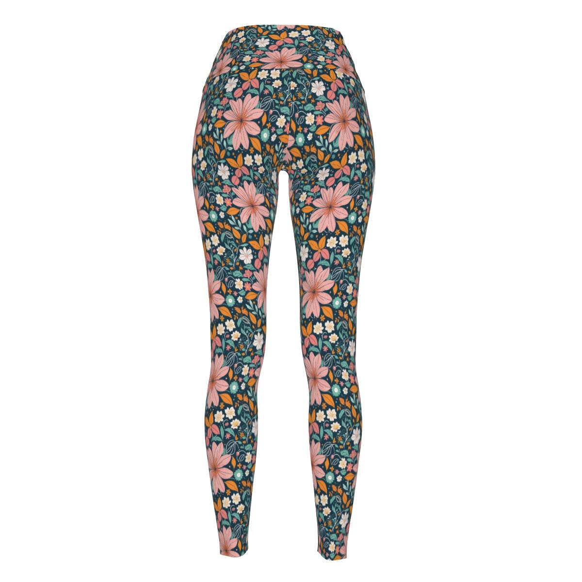 Wild Flowers Women's Polyester Yoga pants Leggings - DeRose Seasonal