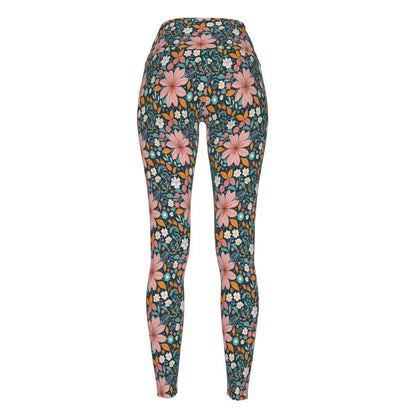 Wild Flowers Women's Polyester Yoga pants Leggings - DeRose Seasonal