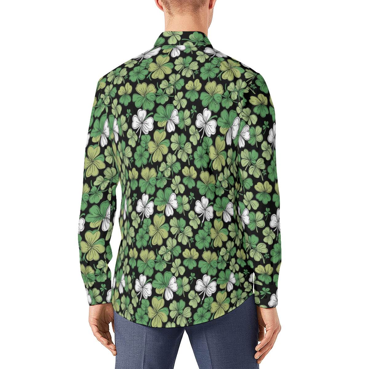 Clover Patch Men's Classic Long-Sleeved Shirt | Polyester - DeRose Seasonal
