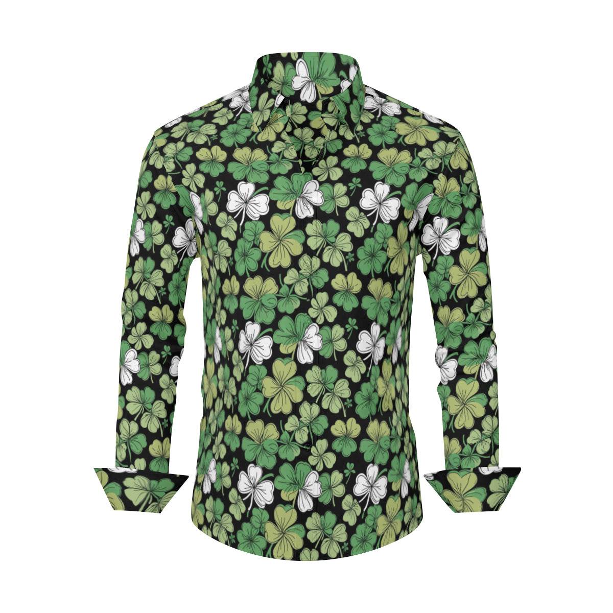 Clover Patch Men's Classic Long-Sleeved Shirt | Polyester - DeRose Seasonal