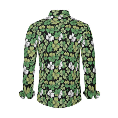 Clover Patch Men's Classic Long-Sleeved Shirt | Polyester - DeRose Seasonal