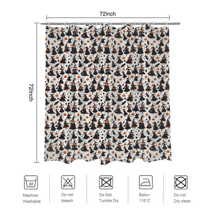 Witches Bathroom Four-Piece Set(Shower Curtain + Toilet Cover Mat + Toilet Foot Mat + Floor Mat)| Polyester - DeRose Seasonal
