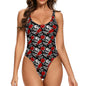 Red Skull Rose One-Piece Swimsuits Polyester and Spandex - DeRose Seasonal